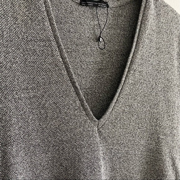 Zara Split Hem V-Neck Short Sleeve Tunic - Picture 4 of 10